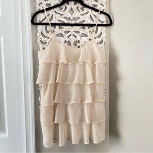 Candies Y2K VTG Chiffon Ruffle Tiered Tank Top Sz L Vintage Flirty Festival